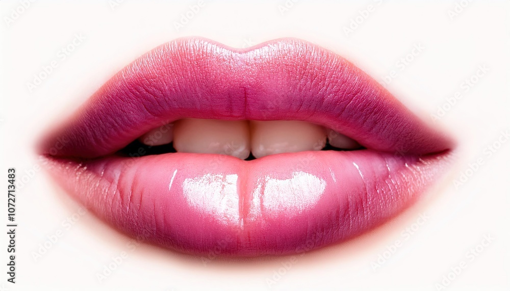 Soft Pink Lips with Glossy Finish for Beauty Promotion Soft Pink Lips with Glossy Finish for Beauty Promotion