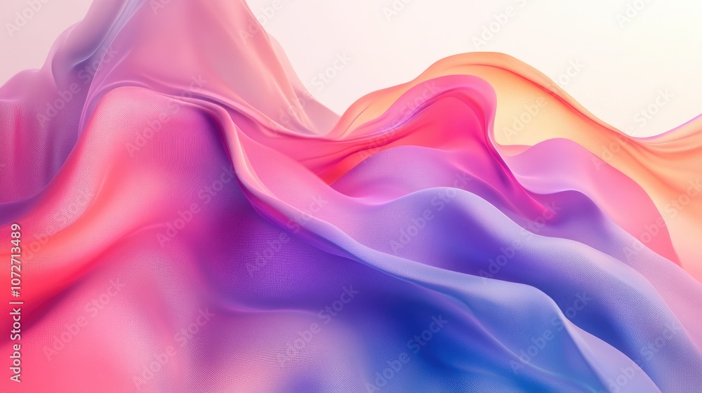 Abstract Colorful Waves of Fabric in Soft Light Abstract Colorful Waves of Fabric in Soft Light