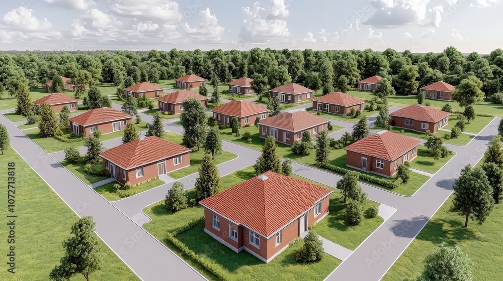 Suburban Homes Development Aerial View New Construction Real Estate Homes Architectur Suburban Homes Development Aerial View New Construction Real Estate Homes Architectur