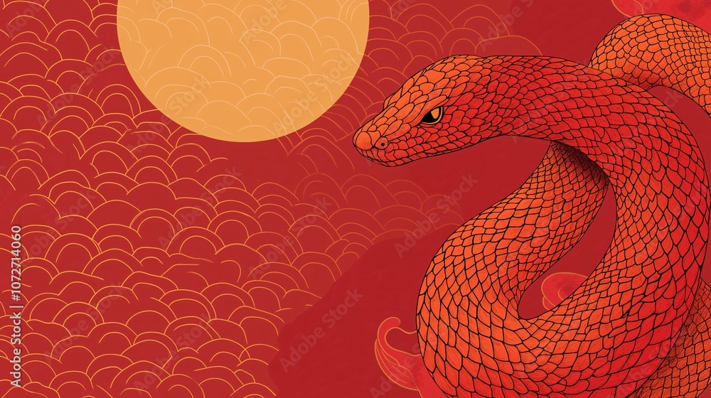 Chinese new year background 2025 year of the Snake, red traditional Chinese and Lunar concept for sale banner, wallpaper, cover, invitation, posters, flyers and greeting cards. Copy space for text Chinese new year background 2025 year of the Snake, red traditional Chinese and Lunar concept for sale banner, wallpaper, cover, invitation, posters, flyers and greeting cards. Copy space for text
