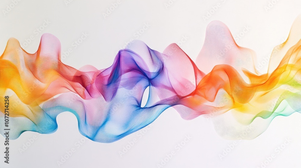 Colorful Abstract Waves in Soft Flowing Design Colorful Abstract Waves in Soft Flowing Design