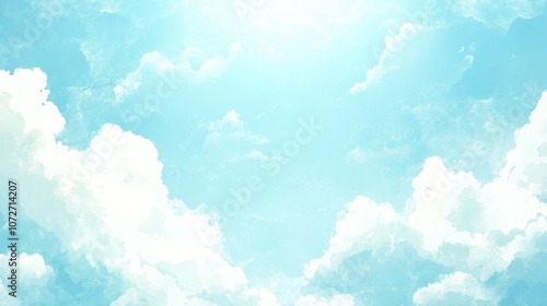 Serene Blue Sky with Soft White Clouds