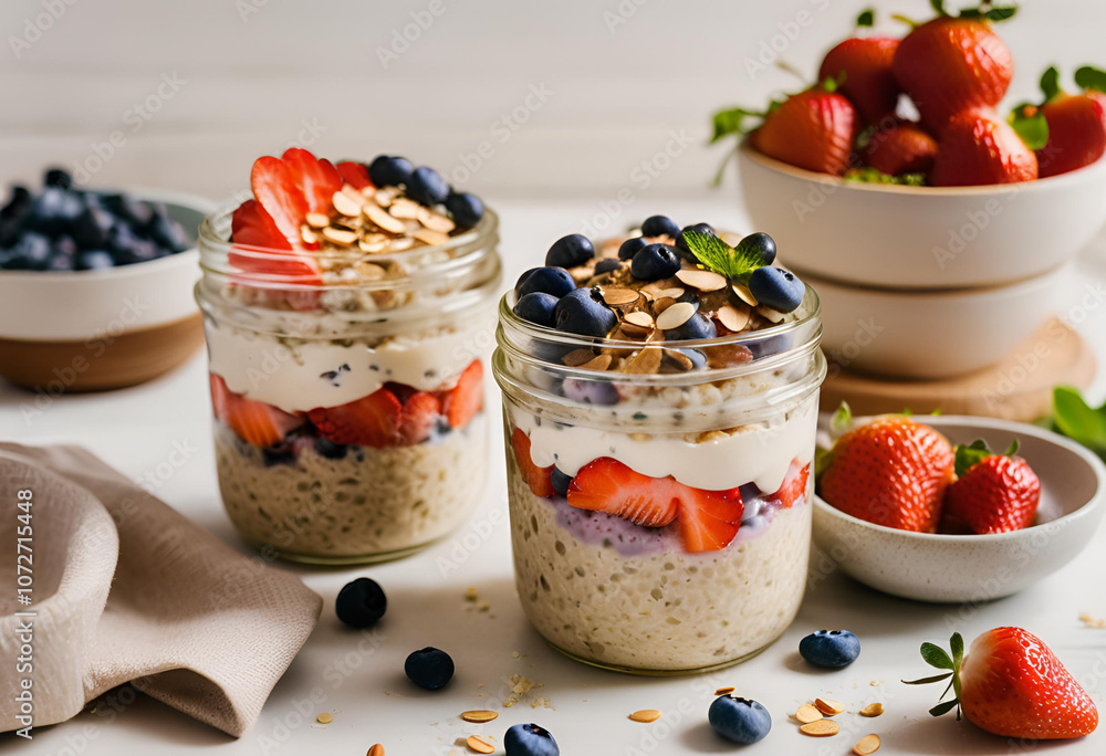 Overnight Oats with Fruits and Almond Butter Drizzle
Overnight Oats with Fruits and Almond Butter Drizzle