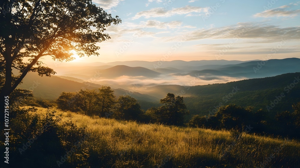 Obraz premium sunset over the mountains