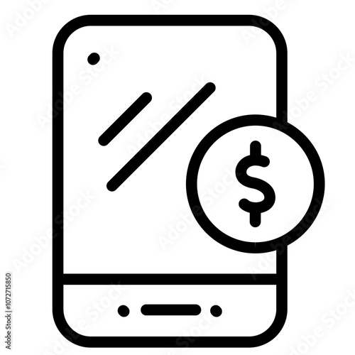 Cashback E-money Line Icon