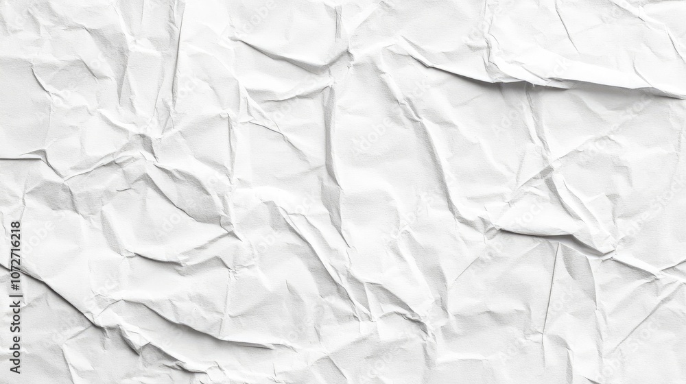 Obraz premium Crumpled White Paper Texture Background
