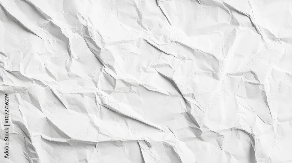 Fototapeta premium Crumpled White Paper Texture Background