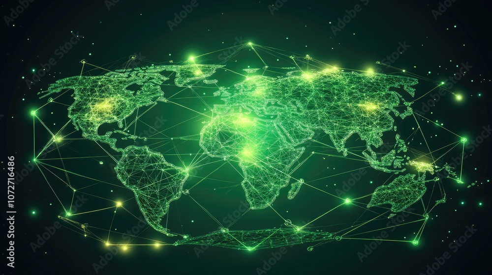 Global Network Connection Concept with Bright Lines Global Network Connection Concept with Bright Lines