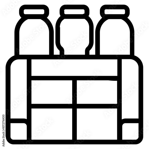 Drink Crate Line Icon