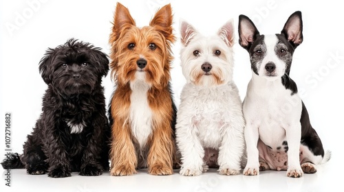 Adorable Puppy Friends Sitting Together Dog Companionship Pet Photography