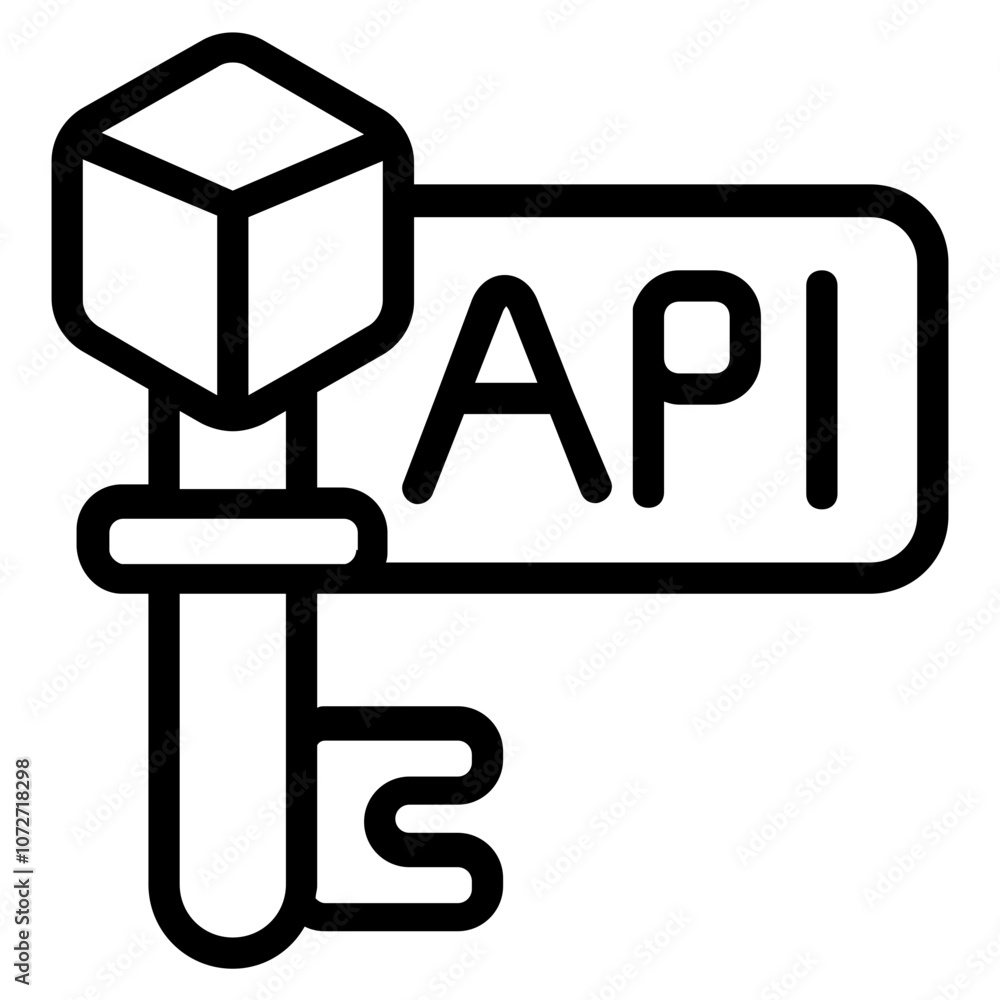 API Key Line Icon API Key Line Icon