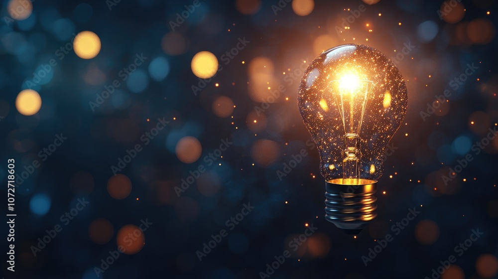 Bright Spark of Inspiration in Dark Background Bright Spark of Inspiration in Dark Background