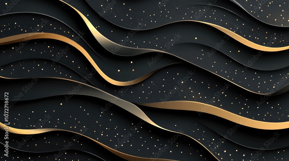 Elegant Black and Gold Wave Pattern Background Elegant Black and Gold Wave Pattern Background