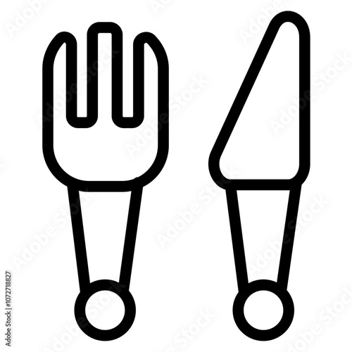 Fork & Knife Line Icon