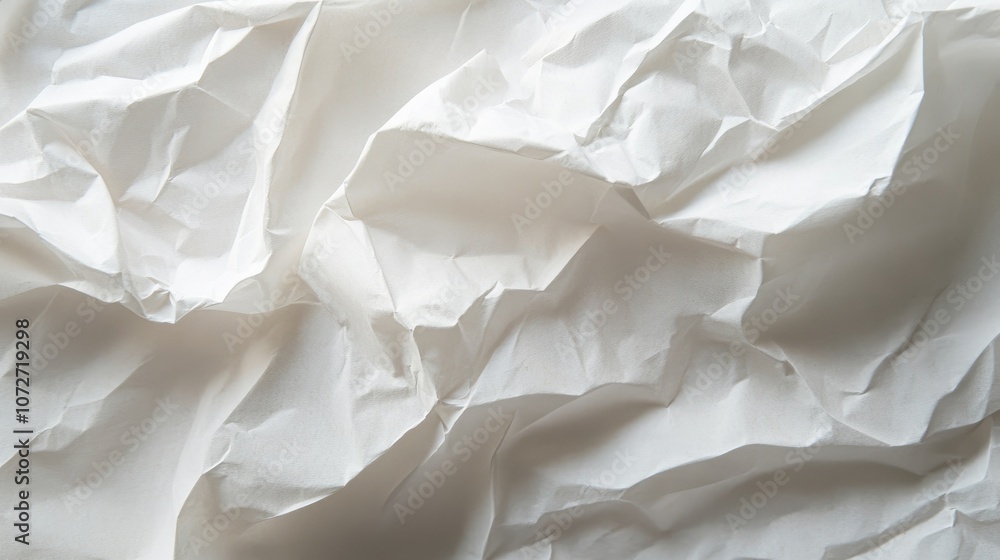 Obraz premium Crumpled White Paper Texture for Creative Use