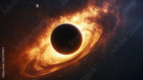 Cosmic Explosion with Burning Galaxy and Dark Planet