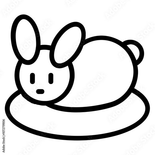 Rabbit Pudding Line Icon