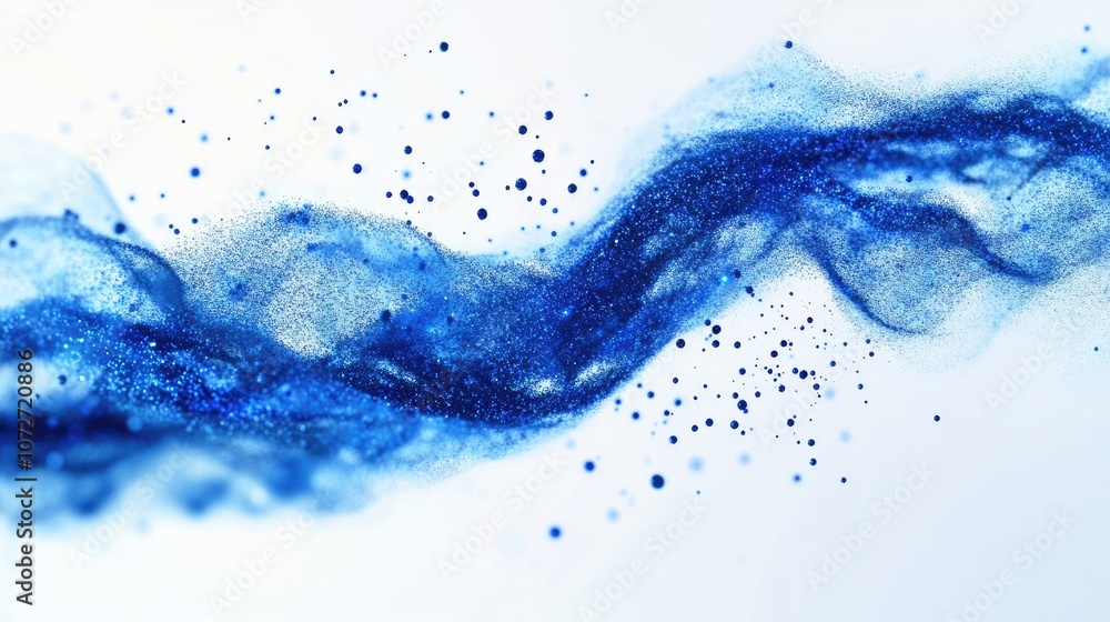 Blue Glitter Wave on White Background Blue Glitter Wave on White Background