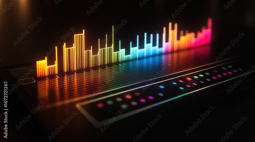 Colorful Sound Wave Visualization with Equalizer Bars Colorful Sound Wave Visualization with Equalizer Bars