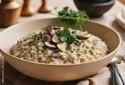 Savory Risotto with Mushrooms and Herbs 