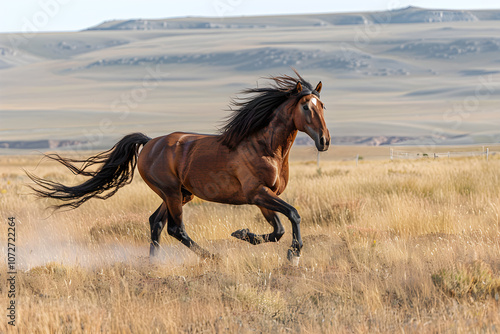 Wallpaper Mural Splendid Display of Equine Agility and Speed: A Chestnut Horse Galloping On Open Fields Torontodigital.ca