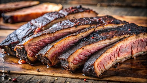 Smoked and Seared Ribs, a Culinary Delight with a Crispy, Blackened Exterior and Tender, Juicy Interior