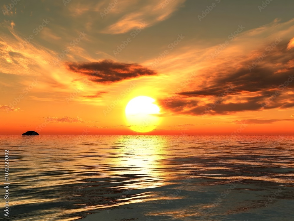 Fototapeta premium Sunset Ocean Sea Sunrise Horizon Sunlight Water waves