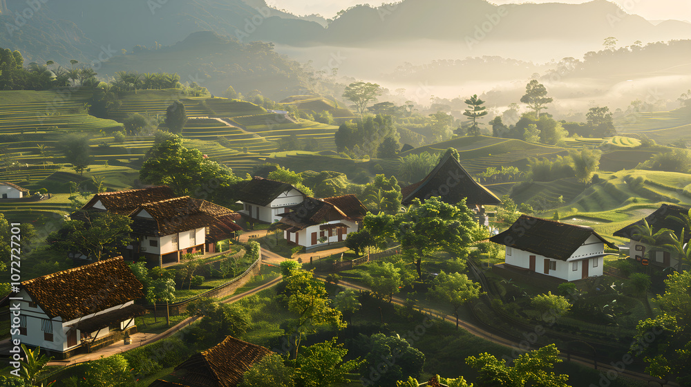 Rustic Charm Radiates from Quaint Rural Village Surrounded by Lush Nature Rustic Charm Radiates from Quaint Rural Village Surrounded by Lush Nature