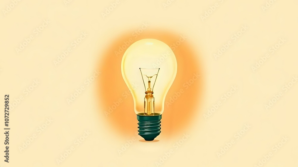 Minimalist Light Bulb Representing Sustainable Energy and Climate Solutions Minimalist Light Bulb Representing Sustainable Energy and Climate Solutions
