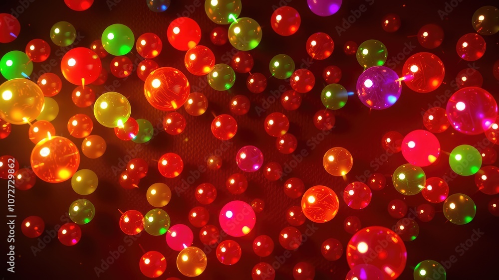 Colorful Floating Bubbles on Black Background ,Abstract Celebration Colorful Floating Bubbles on Black Background ,Abstract Celebration