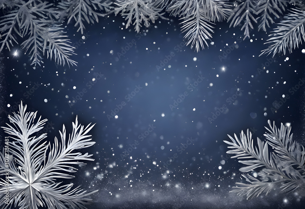 A festive winter background with silver snowflakes and stars on a dark blue backdrop, creating a magical and elegant holiday atmosphere. A festive winter background with silver snowflakes and stars on a dark blue backdrop, creating a magical and elegant holiday atmosphere.