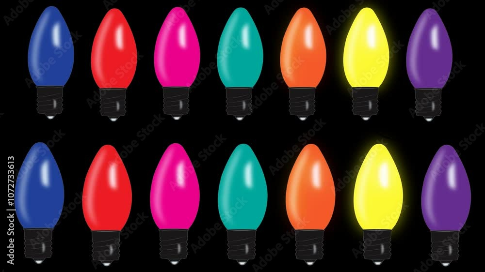 2 sets of flashing Holiday bulbs. 1 with wiring and one without. Transparent background so each bulb can be individually cropped to make it your own arrangement using After Effects/Premiere/similar 2 sets of flashing Holiday bulbs. 1 with wiring and one without. Transparent background so each bulb can be individually cropped to make it your own arrangement using After Effects/Premiere/similar