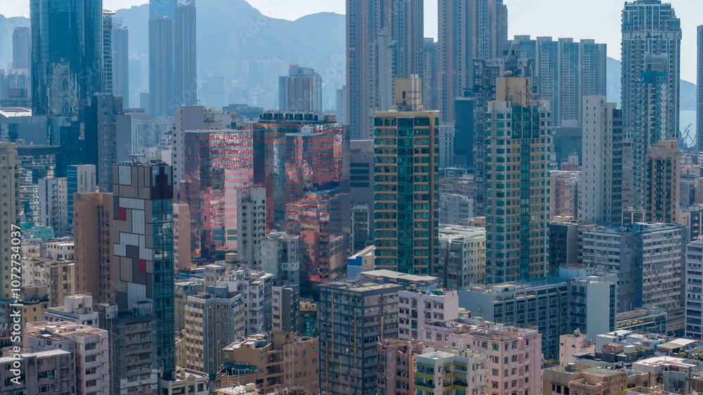 Fototapeta the skyline of yau tsim mong district, hk Nov 8 2024