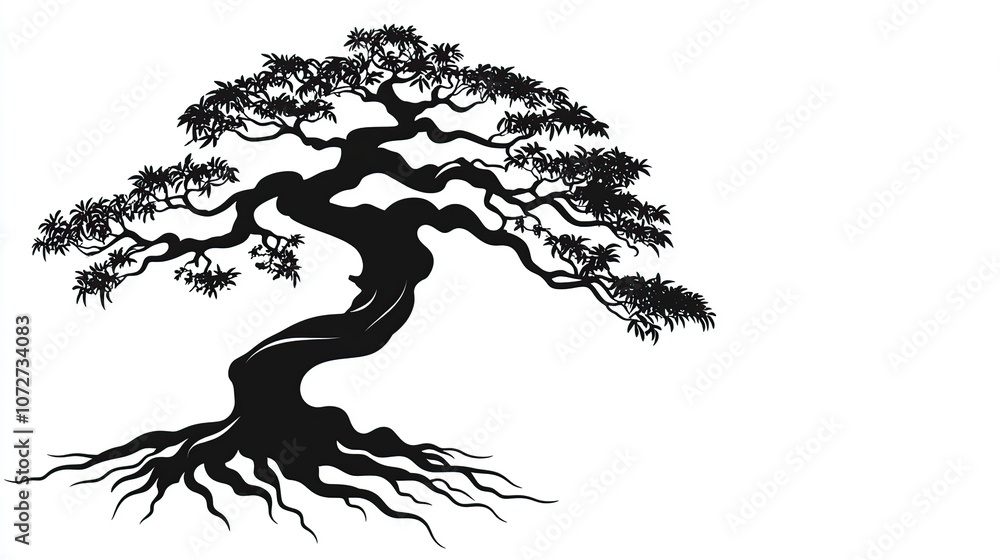 Obraz premium Bonsai Tree Silhouette