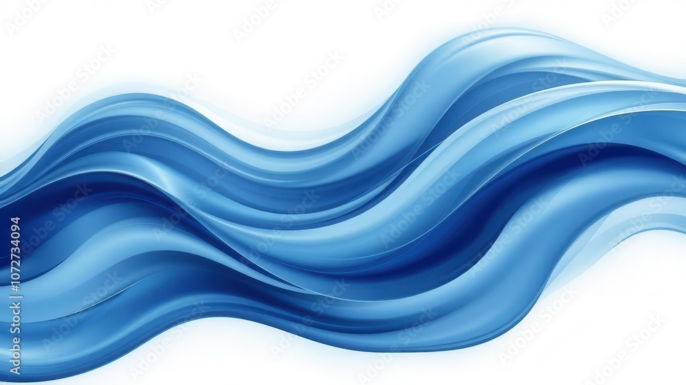Fototapeta premium Abstract wave design with dynamic movement in shades of blue and white, dynamic, flow, background
