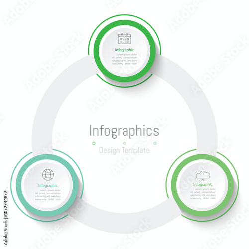 Infographic 3 options design elements for your business data. Vector Illustration.