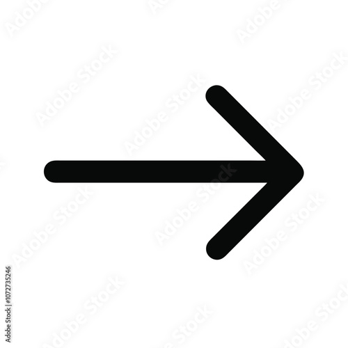 Simple black right arrow icon, Minimalist black arrow pointing to the right, commonly used as a navigation or direction symbol in user interfaces.
