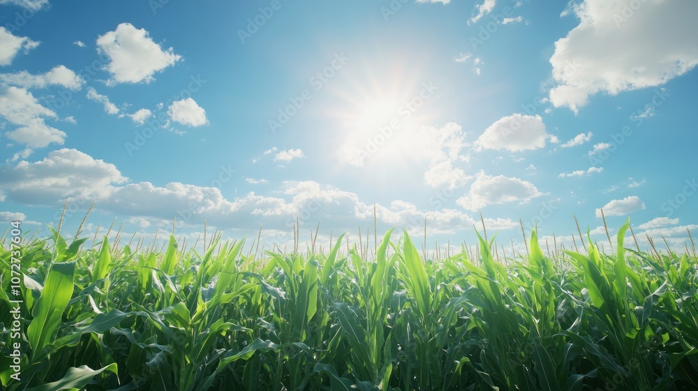 Obraz premium Cornfield Under a Sunny Sky