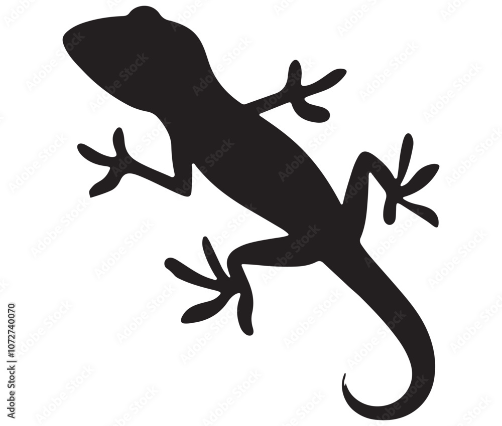Lizard on white background, Vector isolated one single gecko lizard, Silhouette lizard icon Lizard on white background, Vector isolated one single gecko lizard, Silhouette lizard icon