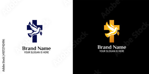 Cross and Dove Logo