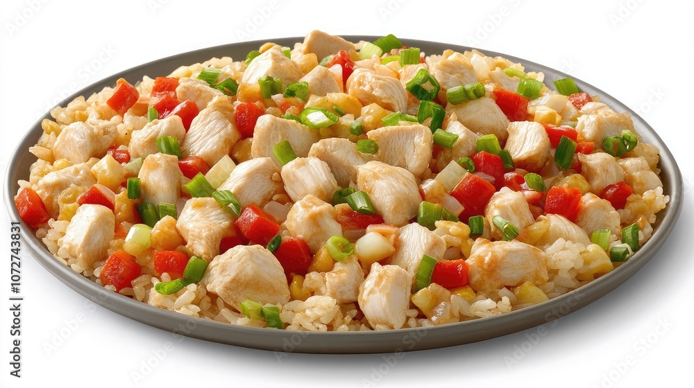 Colorful Chicken and Vegetable Rice Dish Colorful Chicken and Vegetable Rice Dish