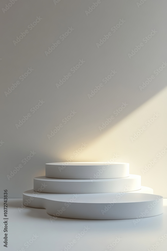E-commerce product exhibition booth with white background E-commerce product exhibition booth with white background