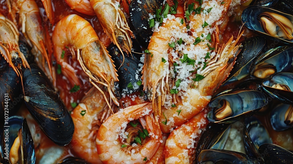 Fresh Seafood Delight with Shrimp and Mussels Fresh Seafood Delight with Shrimp and Mussels