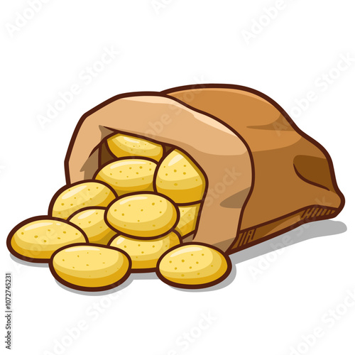 potatoes in sacks cartoon emote illustration