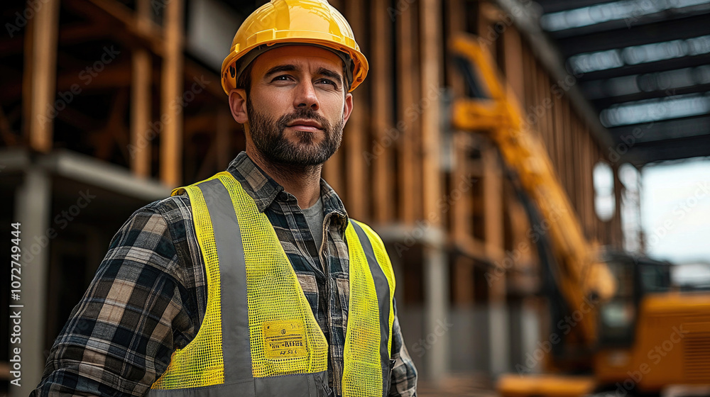 Male technician patrols the construction site Male technician patrols the construction site