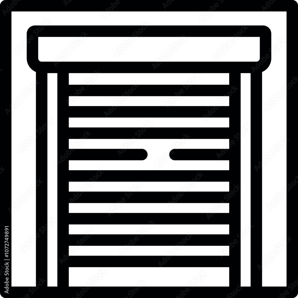 Closed garage door providing security and privacy for home with automatic roller shutter Closed garage door providing security and privacy for home with automatic roller shutter
