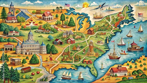 Illustrated map: Eastern US urban exploration.