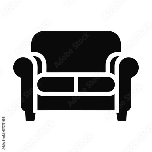 Comfortable indoor sofa furniture vector icon design