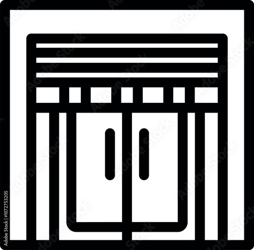 Elevator doors closing in a building, featuring a striped background, suitable for transportation and accessibility projects