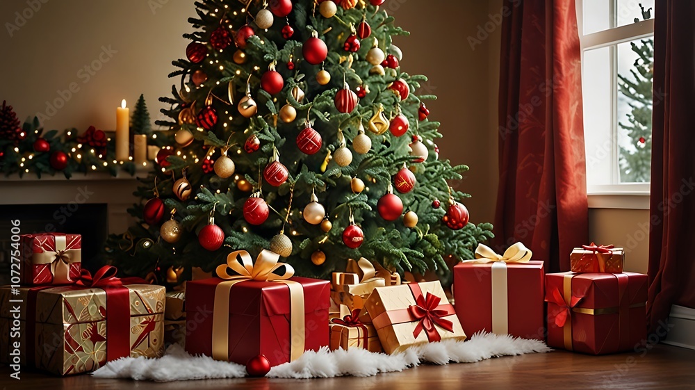 christmas tree with presents christmas tree with presents